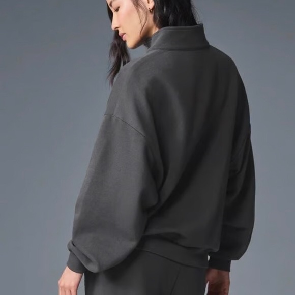 Alo Yoga Accolade 1/4 Zip Pullover Anthracite M - Picture 3 of 10